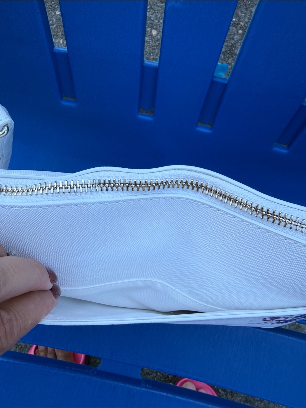 White Floral Studded Wristlet Clutch - Picture 6 of 6